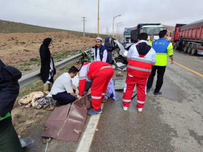 ۳ جان‌باخته و ۵ مصدوم در تصادف تریلی و پژو پارس در شاهرود