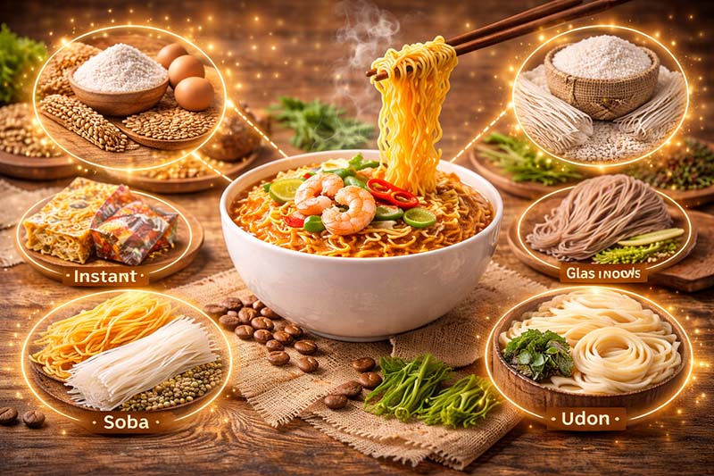 نودل از چه چیزی درست می‌شود و چه انواعی دارد؟